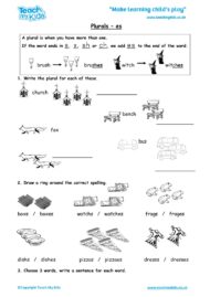 Worksheets for kids - plurals_-_es